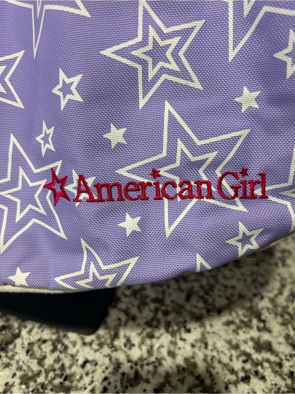 American Girl Lavender Star Tote with Pink Straps